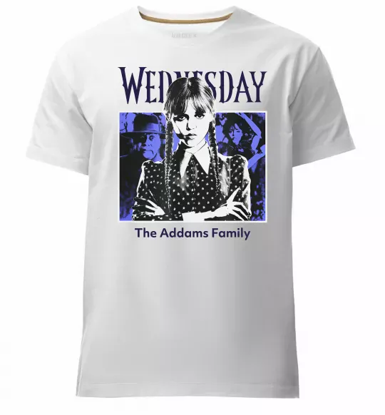 Мужская премиум футболка Wednesday The Addams family Белый фото