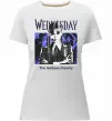 Жіноча преміум футболка Wednesday The Addams family Білий фото