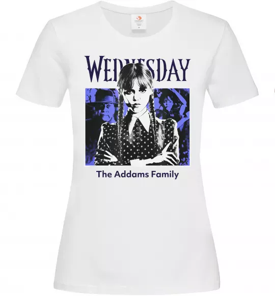 Жіноча футболка Wednesday The Addams family Білий фото