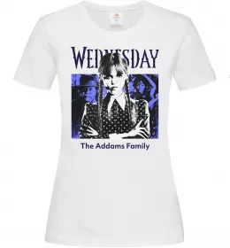 Женская футболка Wednesday The Addams family Белый фото