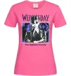 Жіноча футболка Wednesday The Addams family Яскраво-рожевий фото