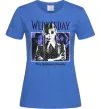 Жіноча футболка Wednesday The Addams family Яскраво-синій фото