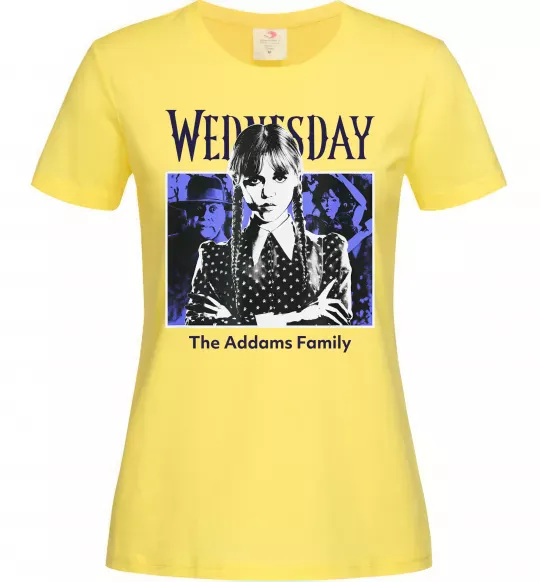 Жіноча футболка Wednesday The Addams family Лимонний фото