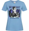 Жіноча футболка Wednesday The Addams family Блакитний фото