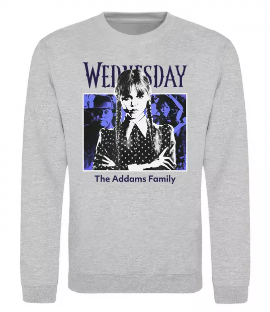 Свитшот Wednesday The Addams family Серый меланж фото