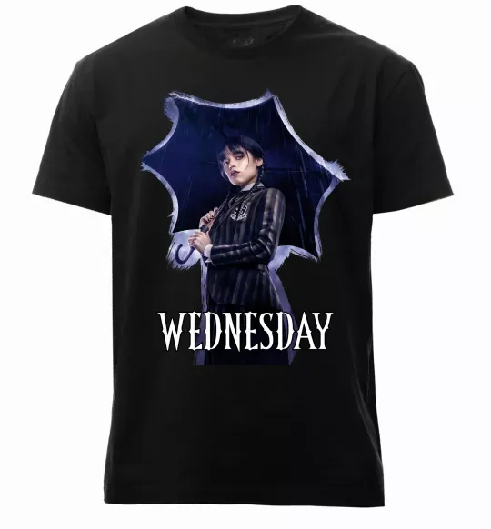 Чоловіча преміум футболка Wednesday poster Чорний фото