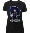 Женская премиум футболка Wednesday poster Черный фото