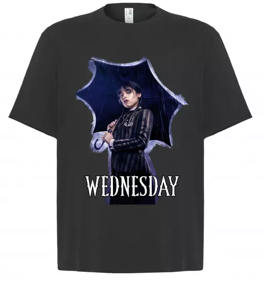Футболка Оверсайз Wednesday poster Черный фото