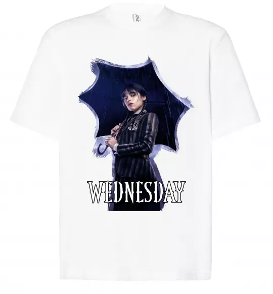 Футболка Оверсайз Wednesday poster Белый фото