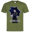 Чоловіча футболка Wednesday poster Оливковий фото