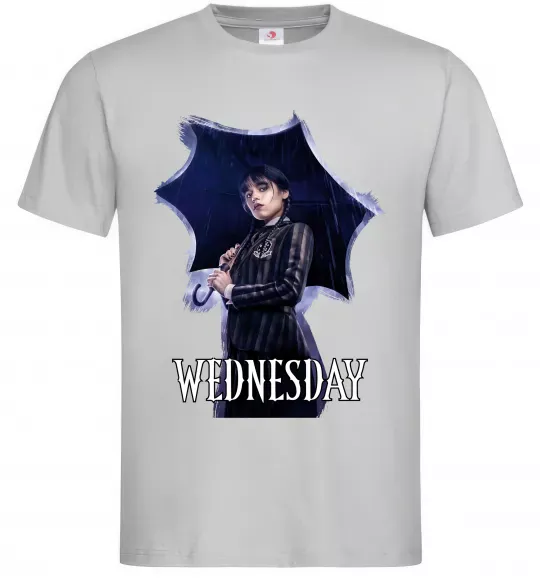 Чоловіча футболка Wednesday poster Сірий фото