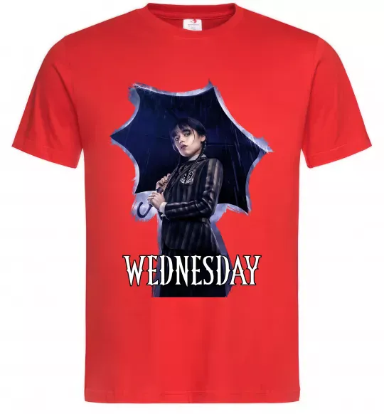 Чоловіча футболка Wednesday poster Червоний фото