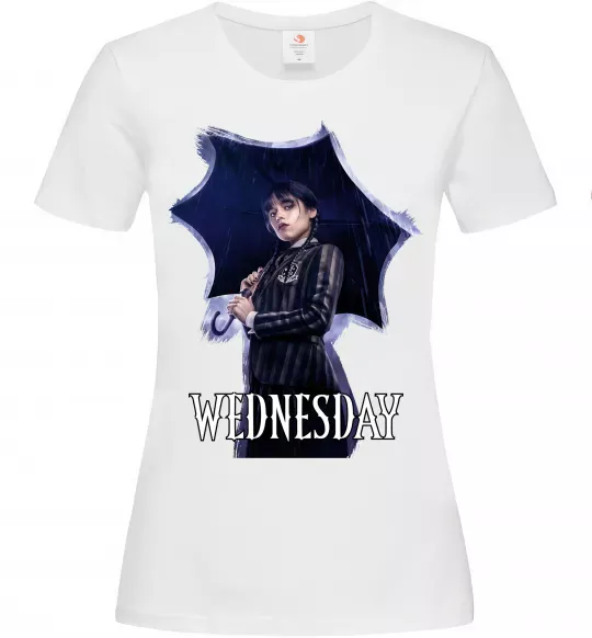 Женская футболка Wednesday poster Белый фото