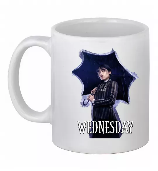 Чашка керамічна Wednesday poster Білий фото