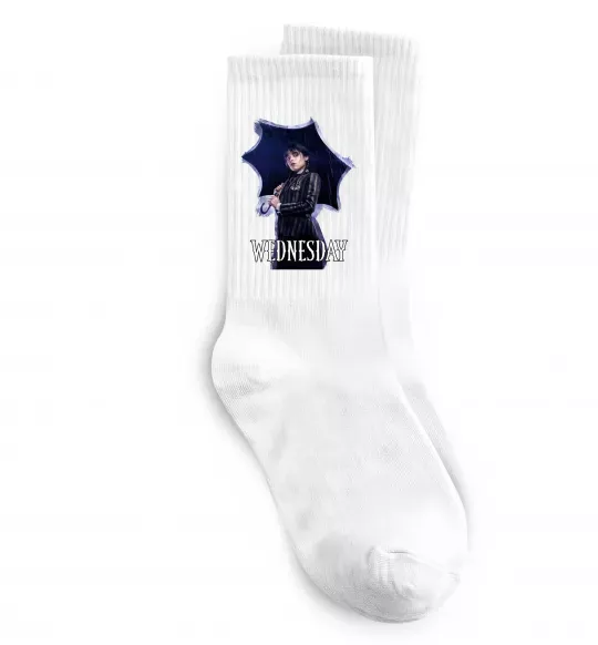 Шкарпетки Wednesday poster Білий фото