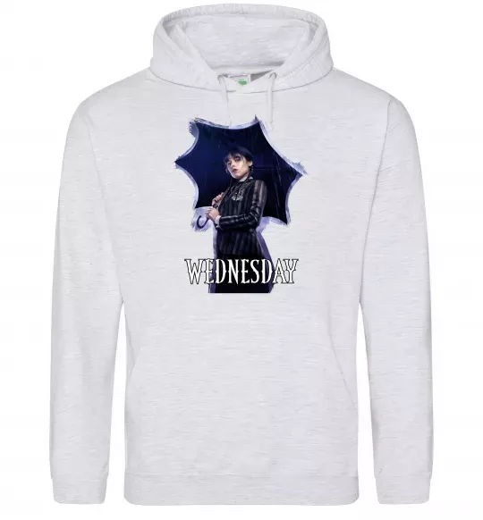 Женская толстовка (худи) Wednesday poster Серый меланж фото