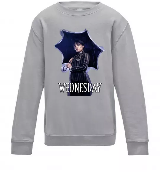 Дитячий світшот Wednesday poster Сірий меланж фото