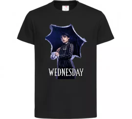 Детская футболка Wednesday poster Черный фото