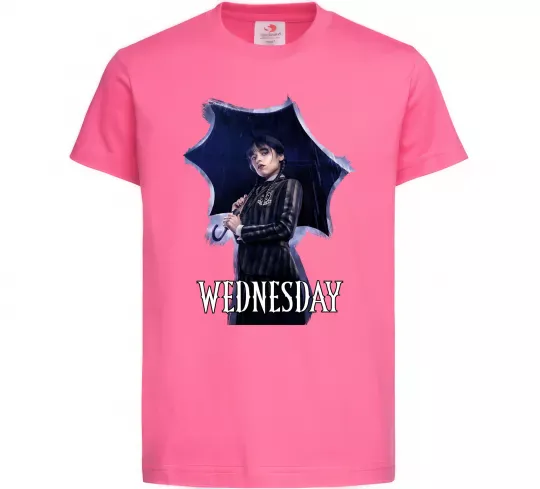 Детская футболка Wednesday poster Ярко-розовый фото