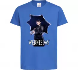 Дитяча футболка Wednesday poster Яскраво-синій фото