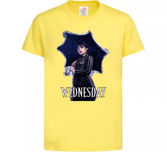 Детская футболка Wednesday poster Лимонный фото
