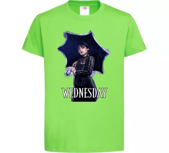 Детская футболка Wednesday poster Лаймовый фото