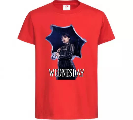 Детская футболка Wednesday poster Красный фото