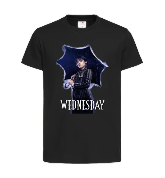 Дитяча футболка Wednesday poster Чорний фото