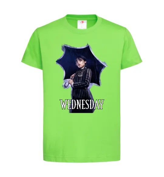 Дитяча футболка Wednesday poster Лаймовий фото