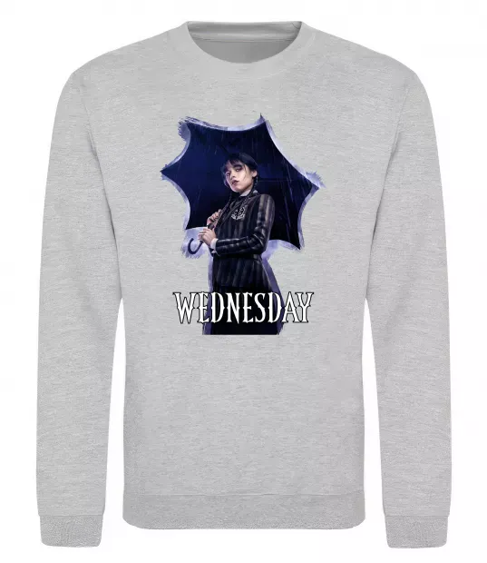 Свитшот Wednesday poster Серый меланж фото