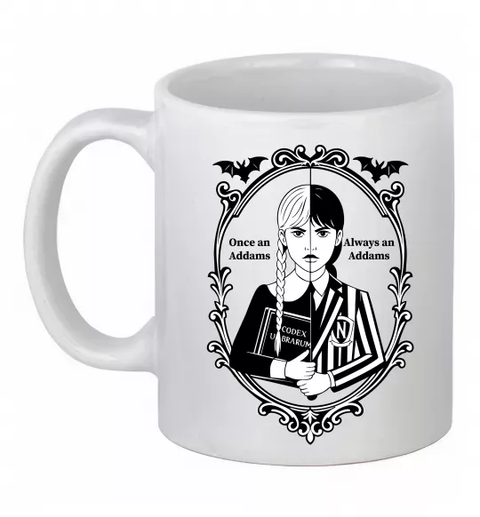 Чашка керамическая Wednesday once an Addams always an Addams Белый фото