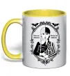 Чашка с цветной ручкой Wednesday once an Addams always an Addams Солнечно желтый фото