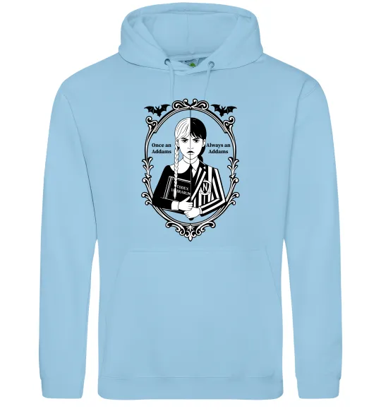 Жіноча толстовка (худі) Wednesday once an Addams always an Addams Блакитний фото