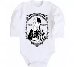 Детский боди Wednesday once an Addams always an Addams Белый фото