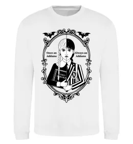 Свитшот Wednesday once an Addams always an Addams Белый фото