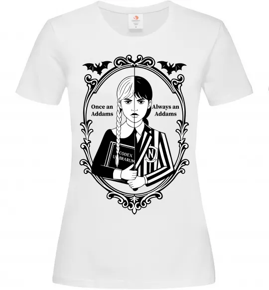 Женская футболка Wednesday once an Addams always an Addams Белый фото