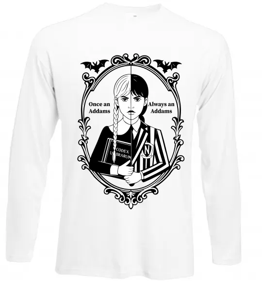 Лонгслів Wednesday once an Addams always an Addams Білий фото