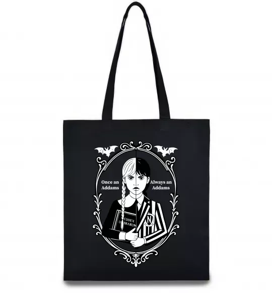 Еко-сумка Wednesday once an Addams always an Addams Чорний фото