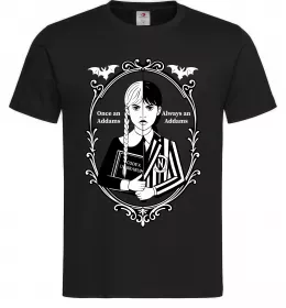 Чоловіча футболка Wednesday once an Addams always an Addams Чорний фото