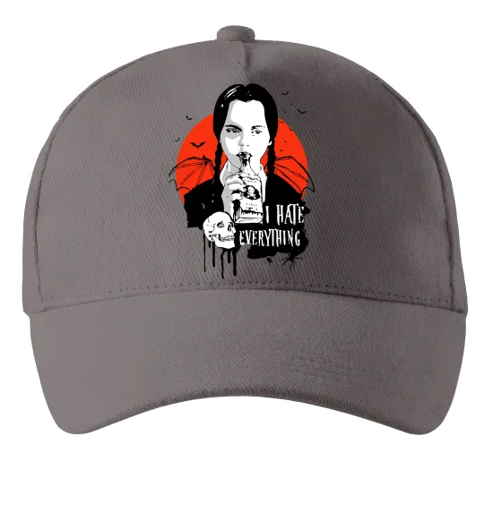 Кепка Wednesday I hate everything Серый фото