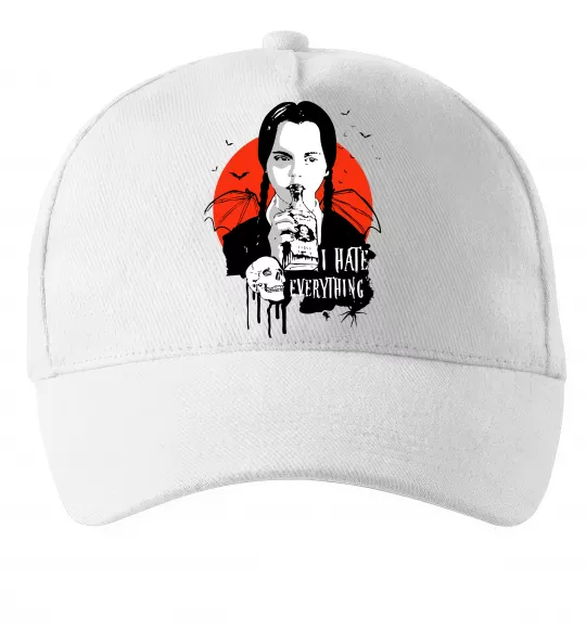 Кепка Wednesday I hate everything Білий фото