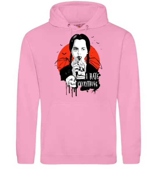 Жіноча толстовка (худі) Wednesday I hate everything Рожевий фото