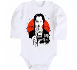 Детский боди Wednesday I hate everything Белый фото