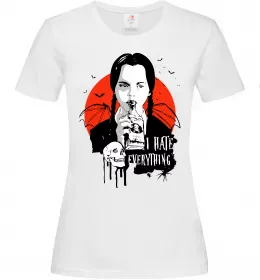 Женская футболка Wednesday I hate everything Белый фото