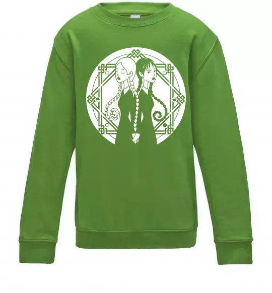 Дитячий світшот Wednesday Enid Лаймовий фото