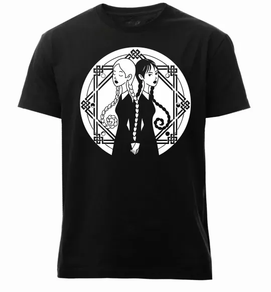 Мужская премиум футболка Wednesday Enid Черный фото