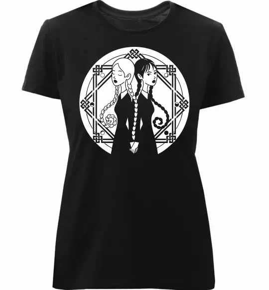 Жіноча преміум футболка Wednesday Enid Чорний фото