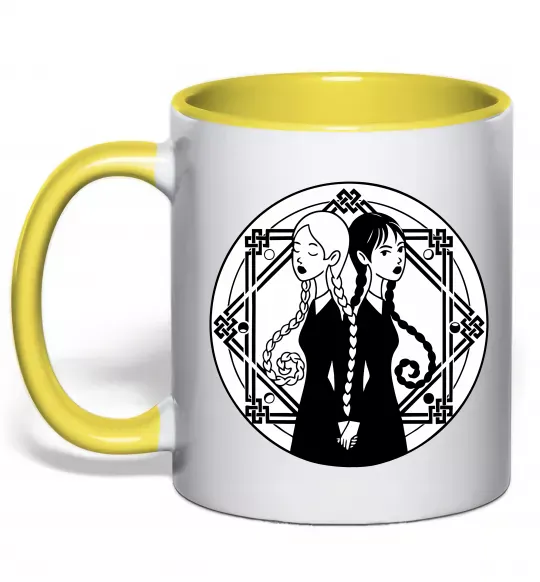 Чашка с цветной ручкой Wednesday Enid Солнечно желтый фото