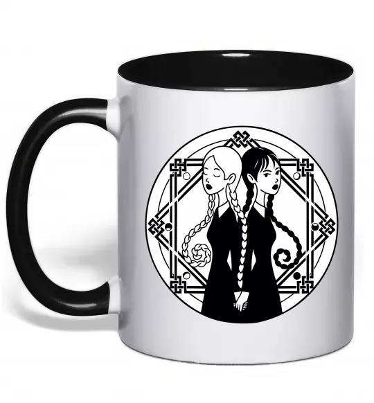 Чашка с цветной ручкой Wednesday Enid Черный фото