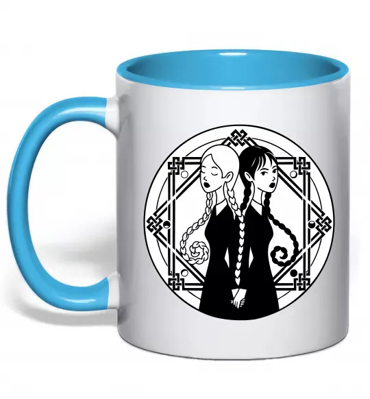 Чашка с цветной ручкой Wednesday Enid Голубой фото